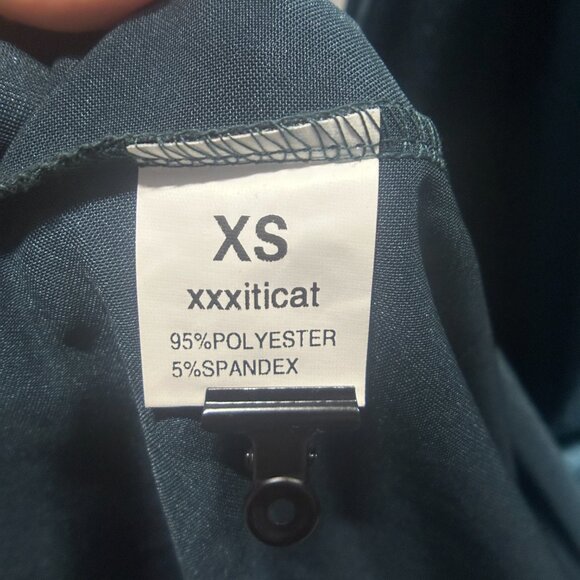 EUC Xxxiticat Dark Green Velour Dress Size XS - Picture 11 of 14